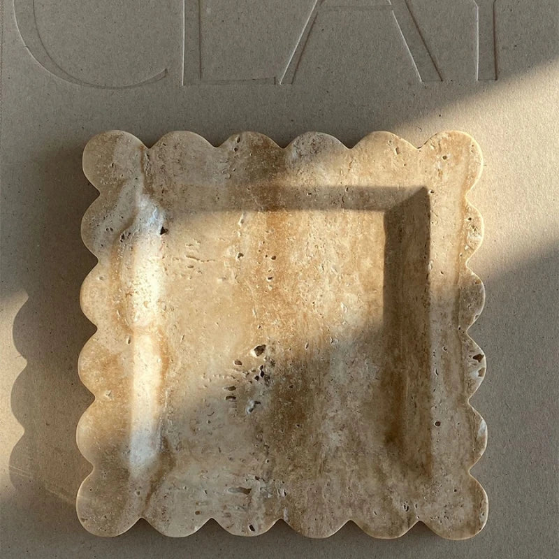 AMELIA Travertine Decorative Tray