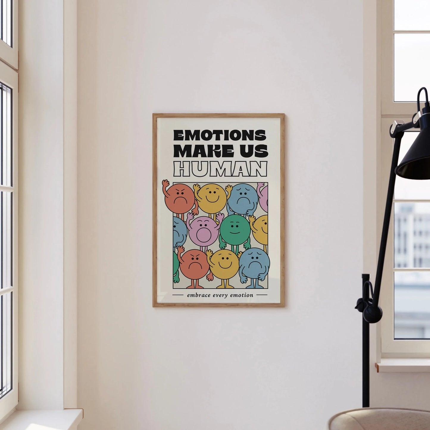 EMOTIONS MAKE US HUMAN Colorful Canvas Wall Art Print