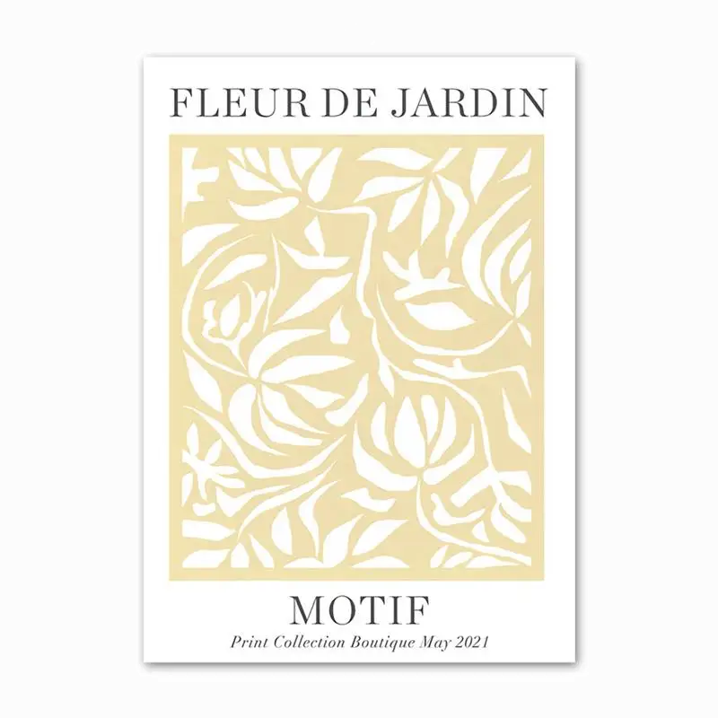 FLEUR DE JARDIN Botanical Canvas Wall Art Print