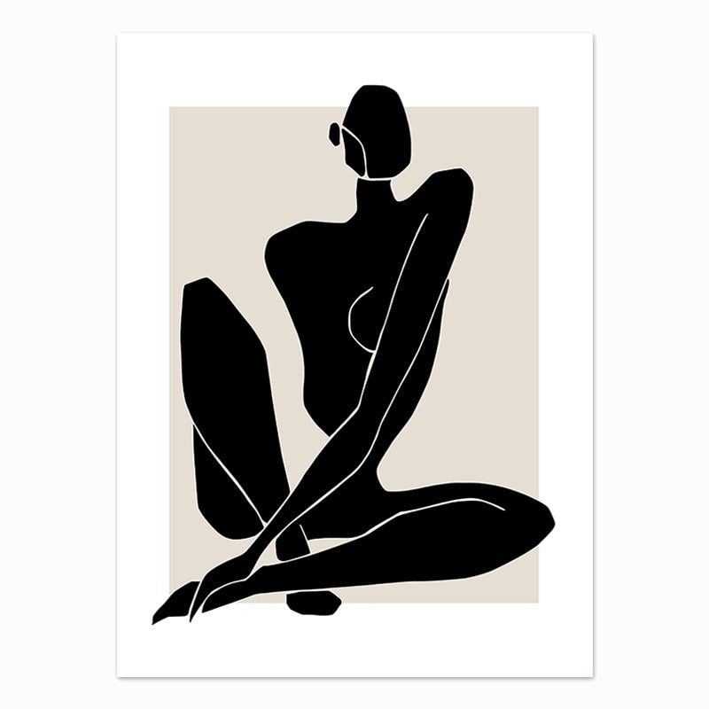 ELLE Minimalist Silhouette Canvas Wall Art
