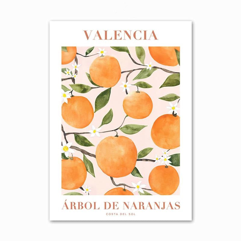 ÁRBOL DE NARANJAS Botanical Canvas Wall Art Print