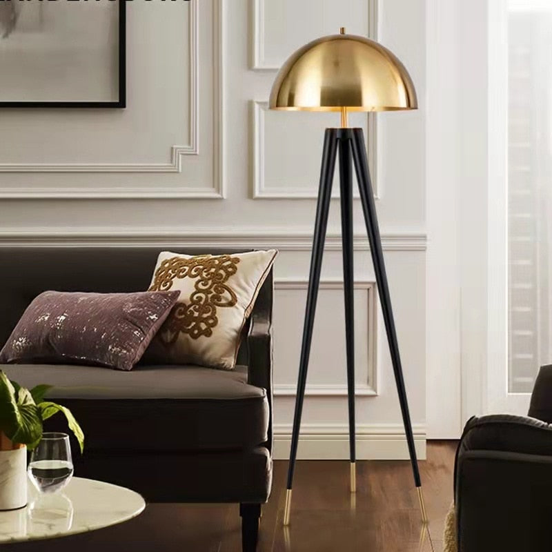 CHIME Brass Tripod Floor Lamp