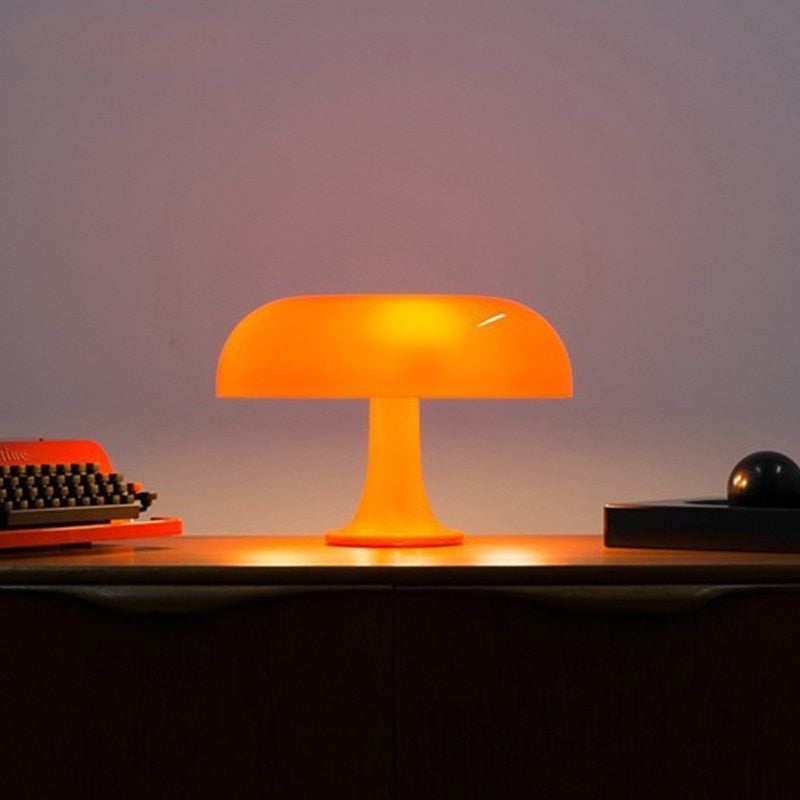 Orange mushroom lamp