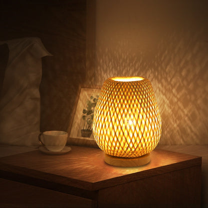 PEAR Bamboo Woven Table Lamp